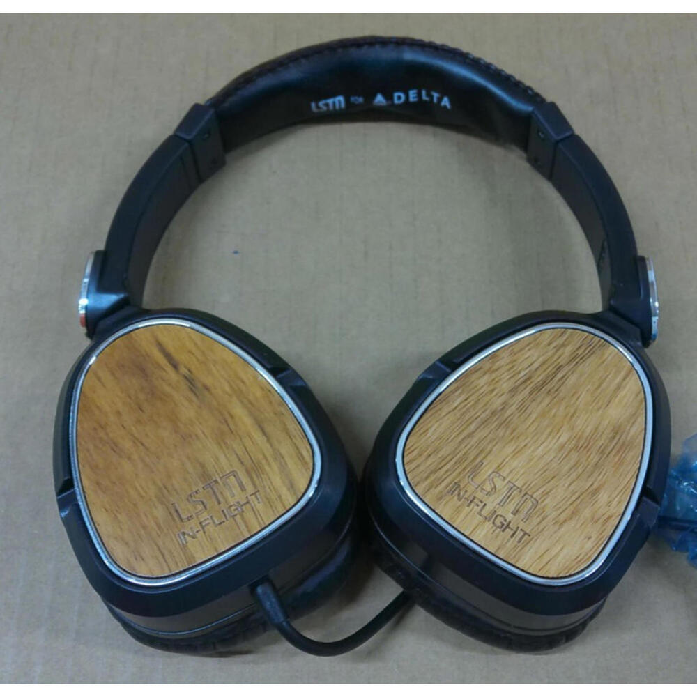 LSTN For Delta In-Flight Zebra Wood Noise Canceling Headphones New